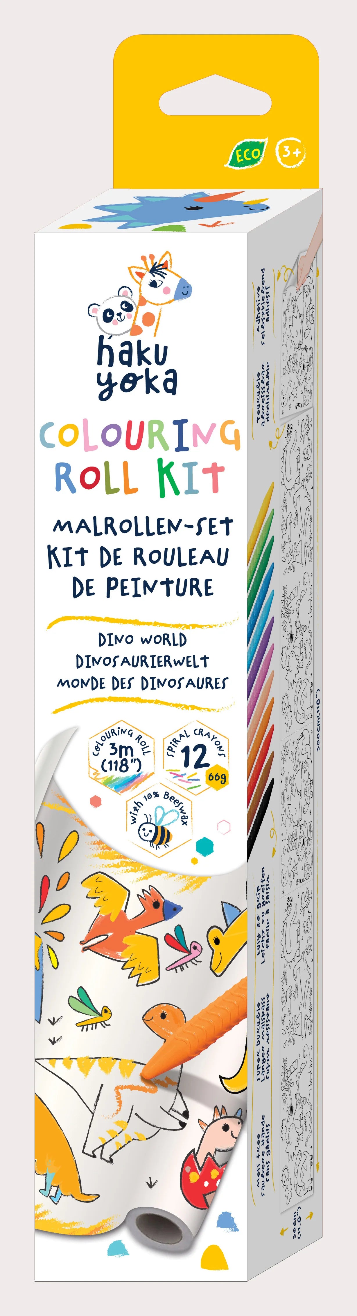 HAKU YOKA COLOURING ROLL KIIT - DINO WORLD!