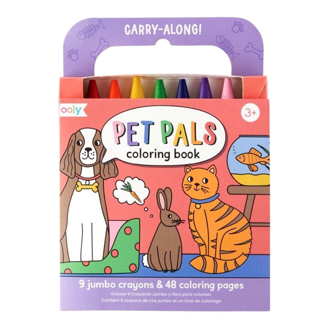 OOLY CARRY- ALONG COLOURING BOOK - PET PALS