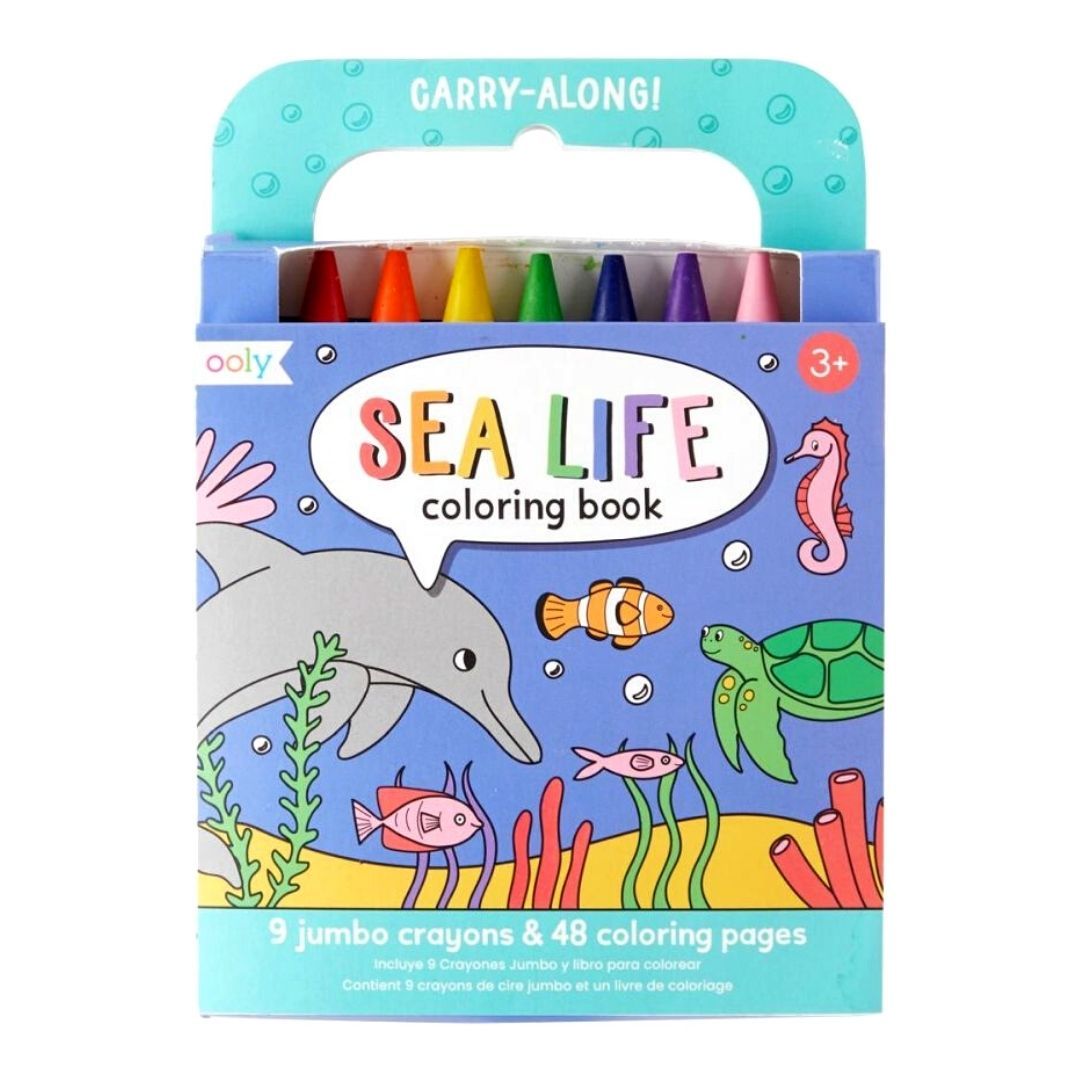 OOLY CARRY- ALONG COLOURING BOOK - SEA LIFE