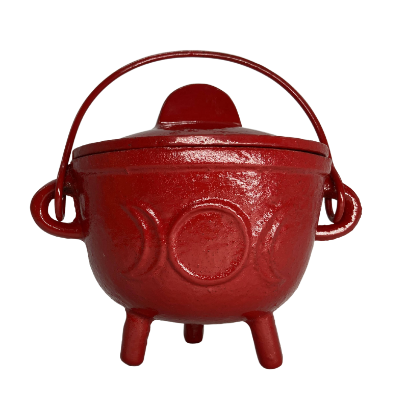 CAST IRON CAULDRON - LARGE RED