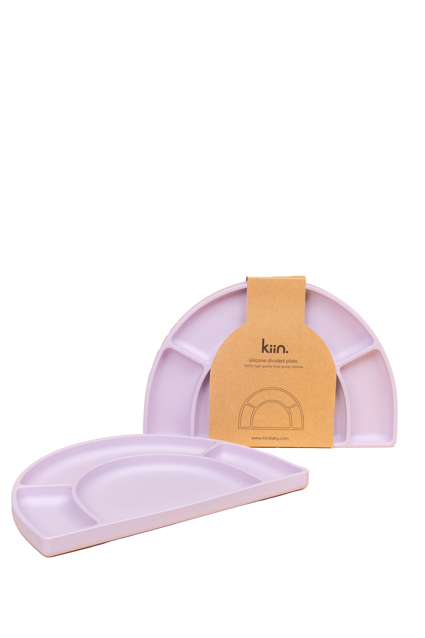 KIIN. SILICONE SUCTION DIVIDED PLATE - LILAC