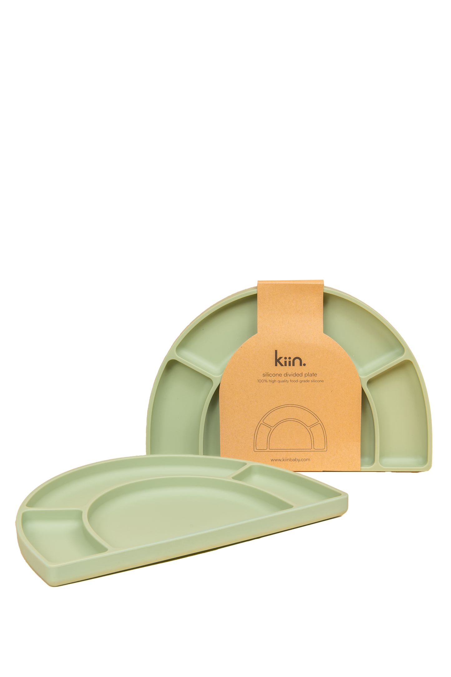 KIIN. SILICONE SUCTION DIVIDED PLATE - SAGE