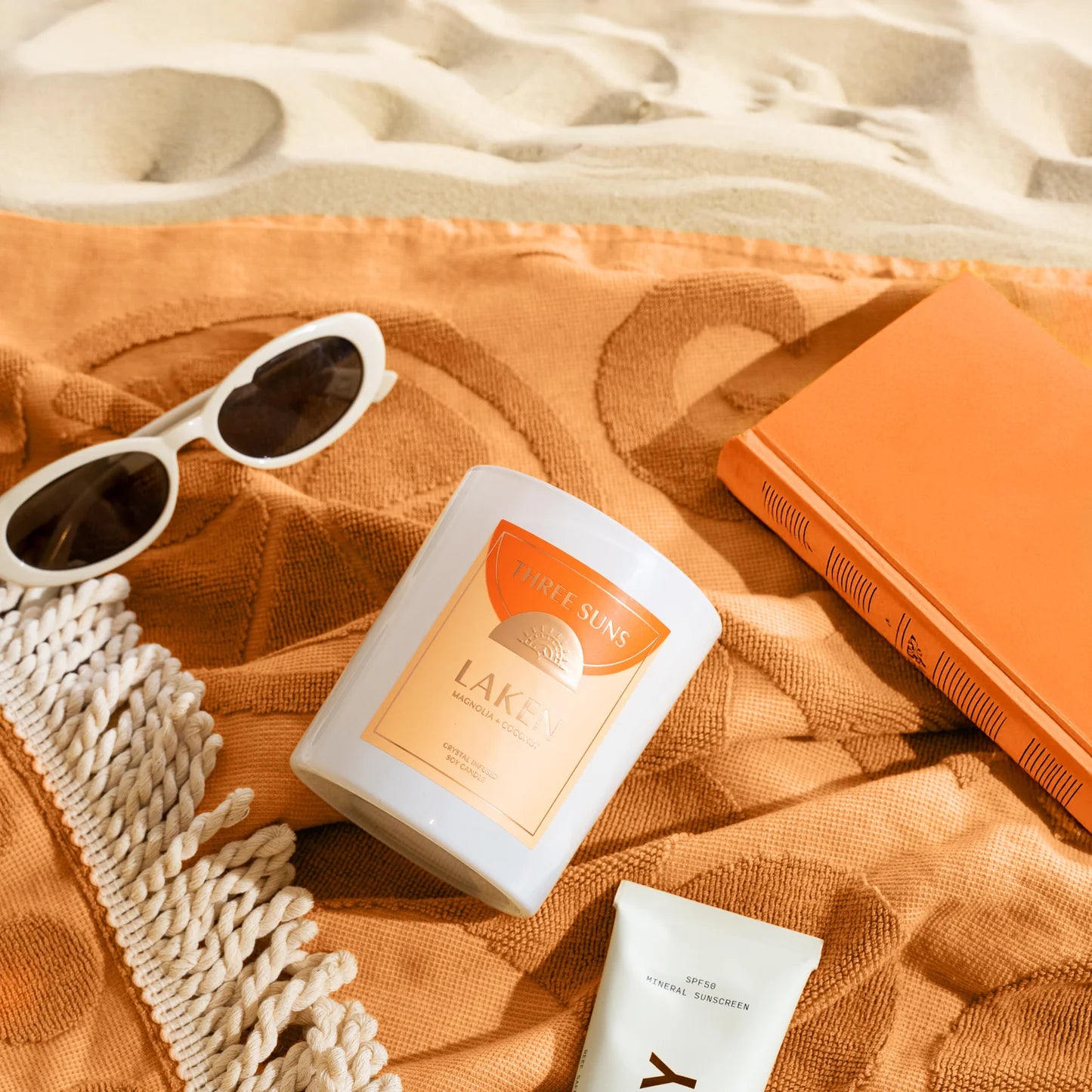 THREE SUNS CRYSTAL INFUSED CANDLE - LAKEN