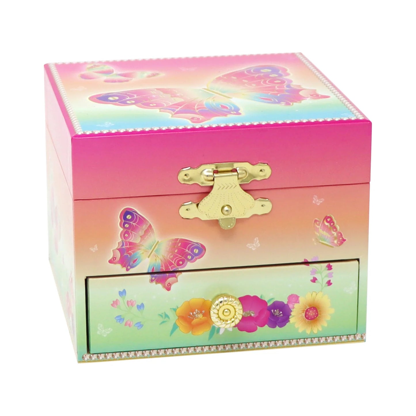 PINK POPPY - MUSICAL JEWELLERY BOX - SMALL BUTTERFLY