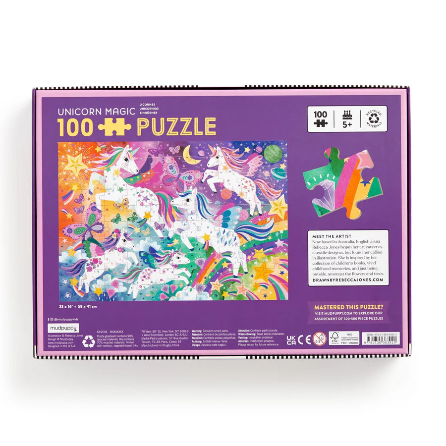 MUDPUPPY 100 PIECE PUZZLE - UNICORN MAGIC