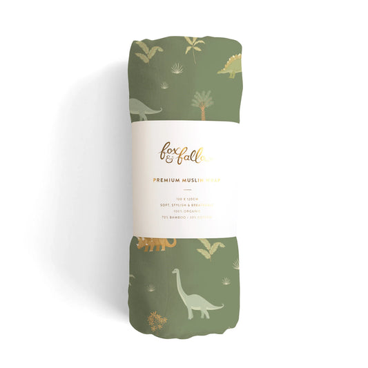 FOX & FALLOW PREMIUM MUSLIN WRAP -DINOS