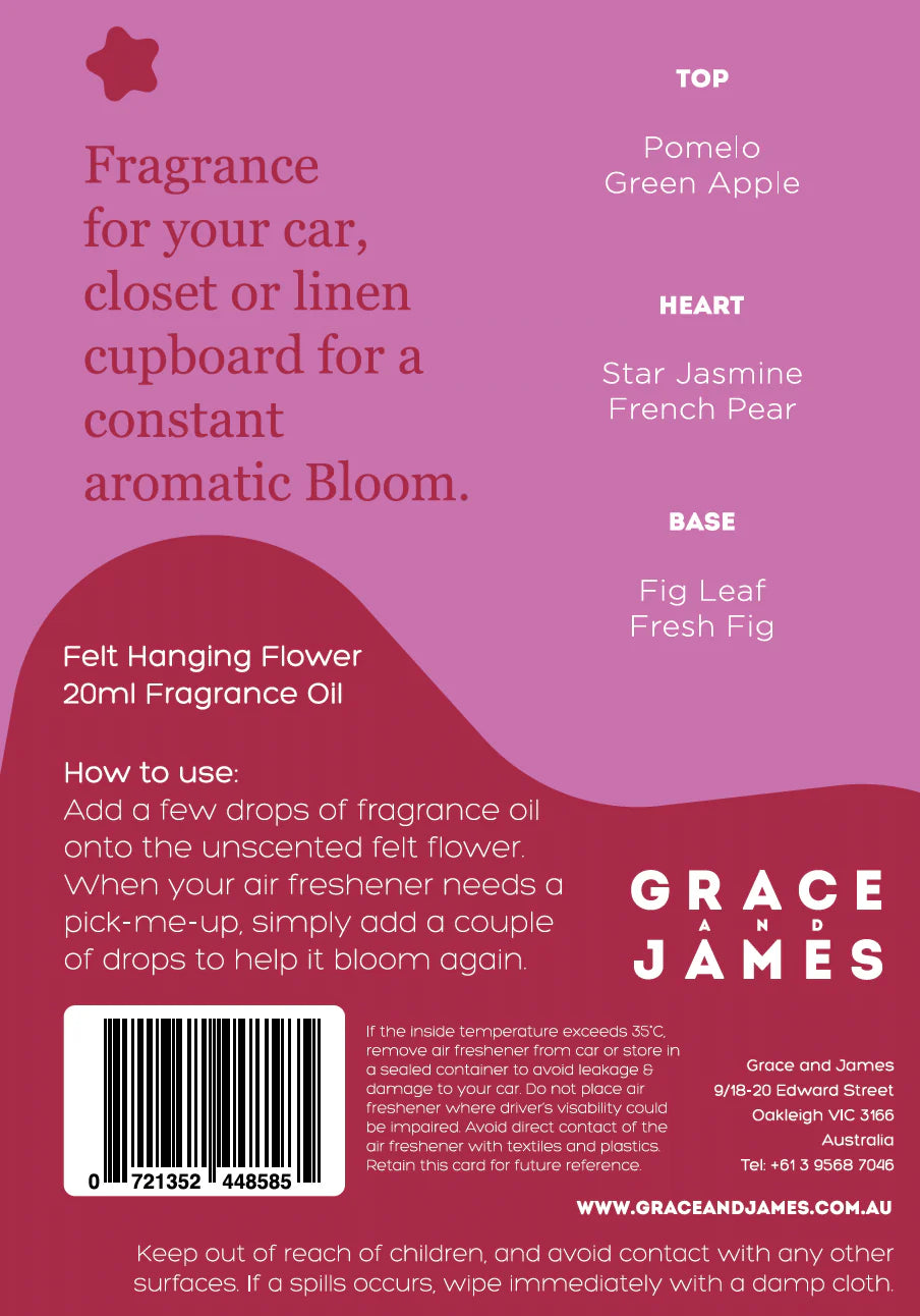 GRACE AND JAMES FELT AIR DIFFUSER - TURKISH FIG & PEAR