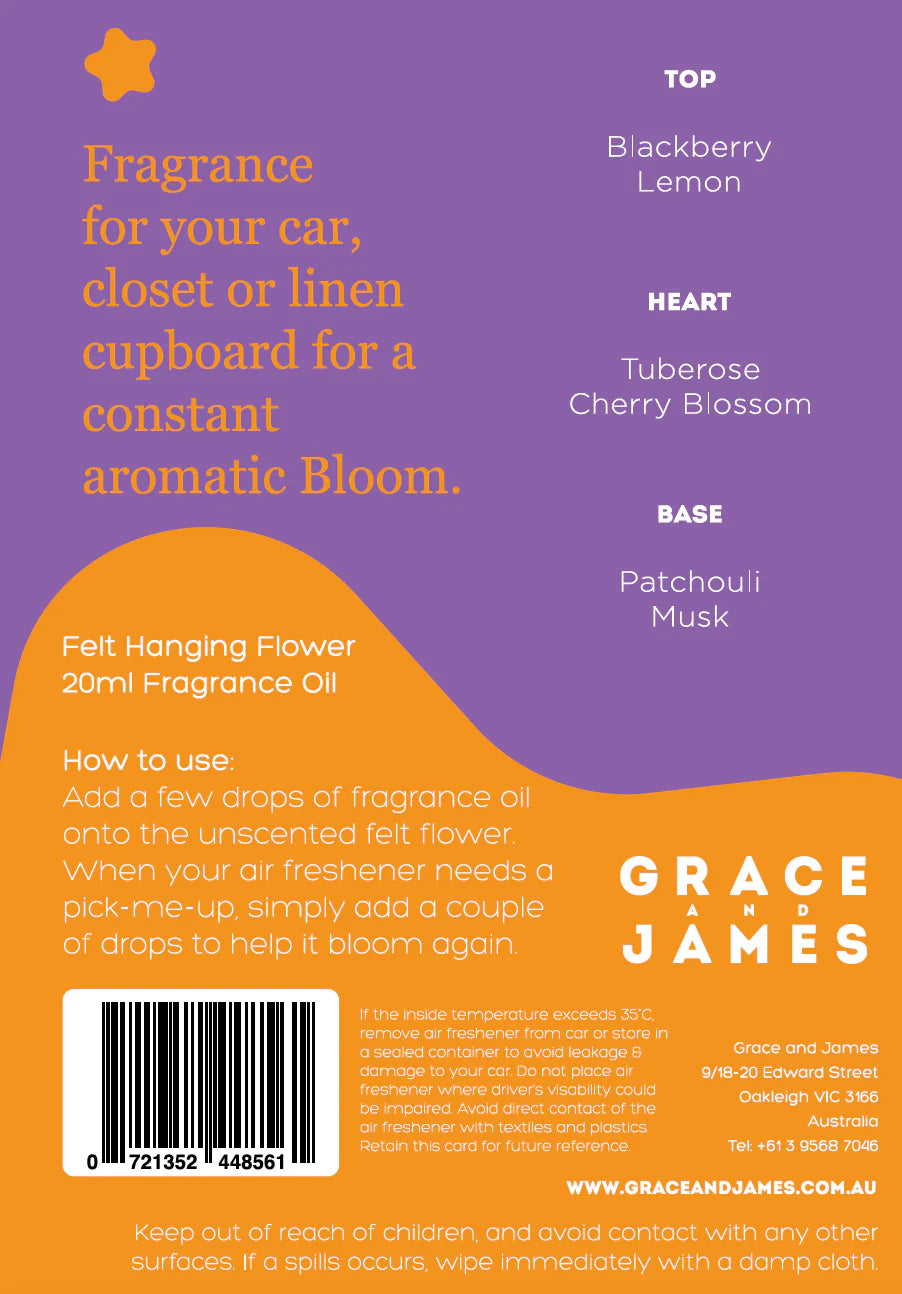 GRACE AND JAMES FELT AIR DIFFUSER - TIGERLILY & JASMINE