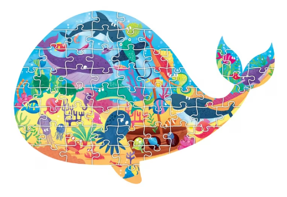 LEARNING CAN BE FUN - 60 PIECE SHAPED PUZZLE - UNDER THE SEA