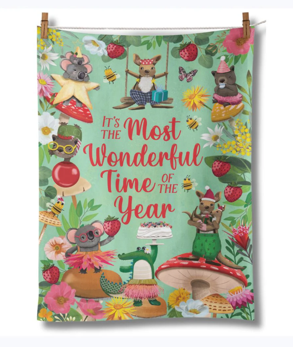 FESTIVE LA LA LAND BUSH PARTY TEA TOWEL