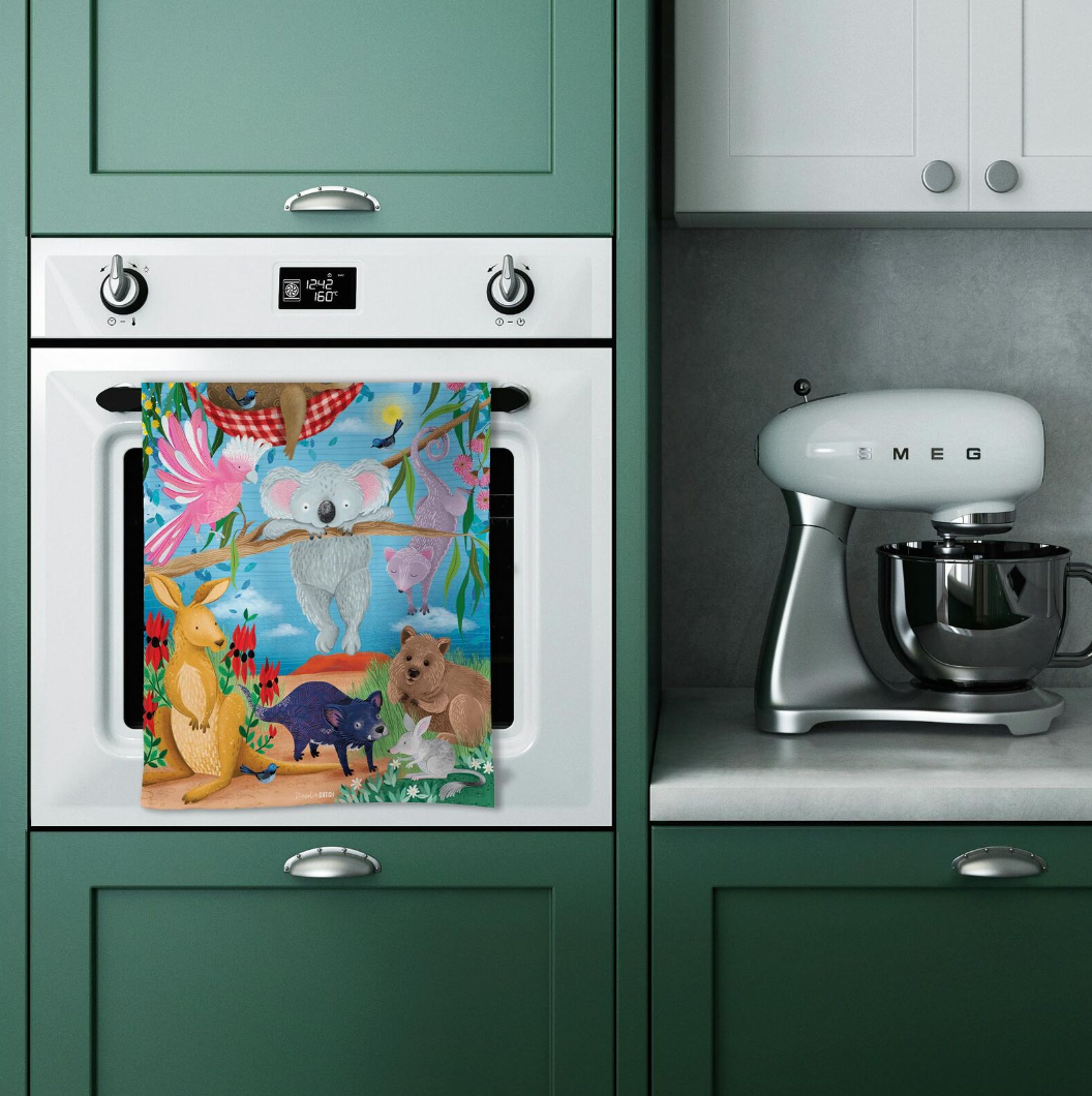 KITCHEN - MICROFIBRE TEA TOWEL - WILDLIFE DOWN UNDER