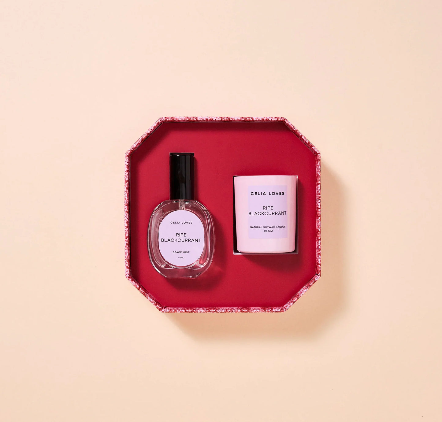 CELIA LOVES CANDLE AND ROOM SPRAY DUO SET - RIPE BLACKCURRANT
