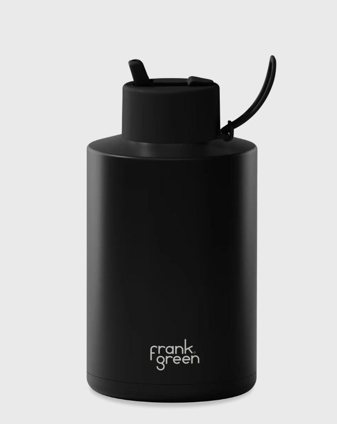 FRANK GREEN 2L CERAMIC DRINK BOTTLE WITH STRAW - BLACK