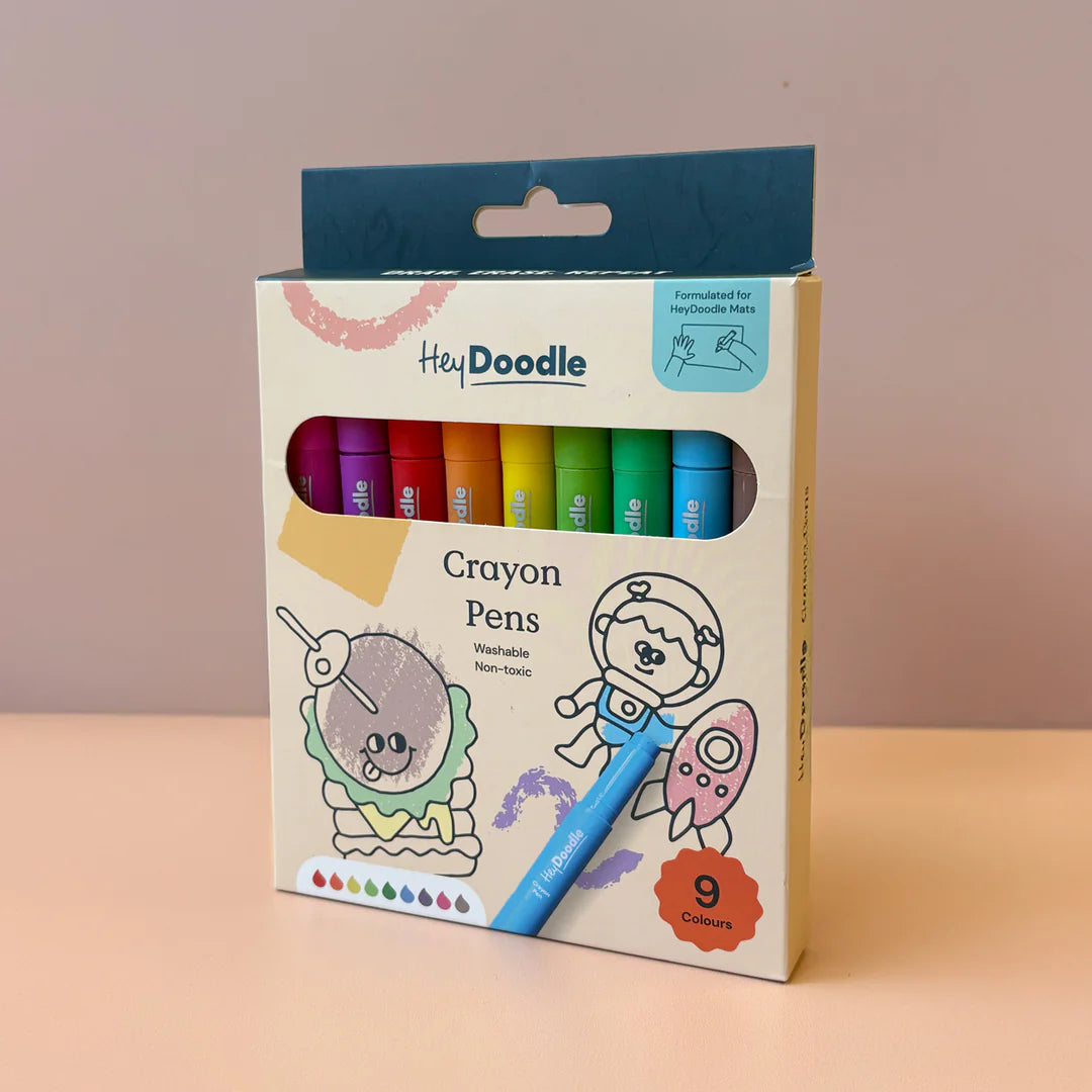 HEY DOODLE WASHABLE CRAYON PENS
