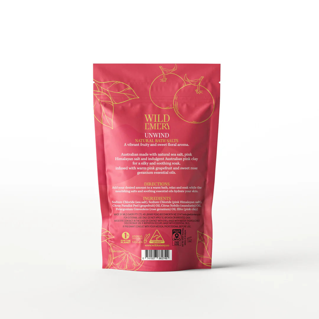 WILD EMERY NATURAL BATH SALTS - UNWIND