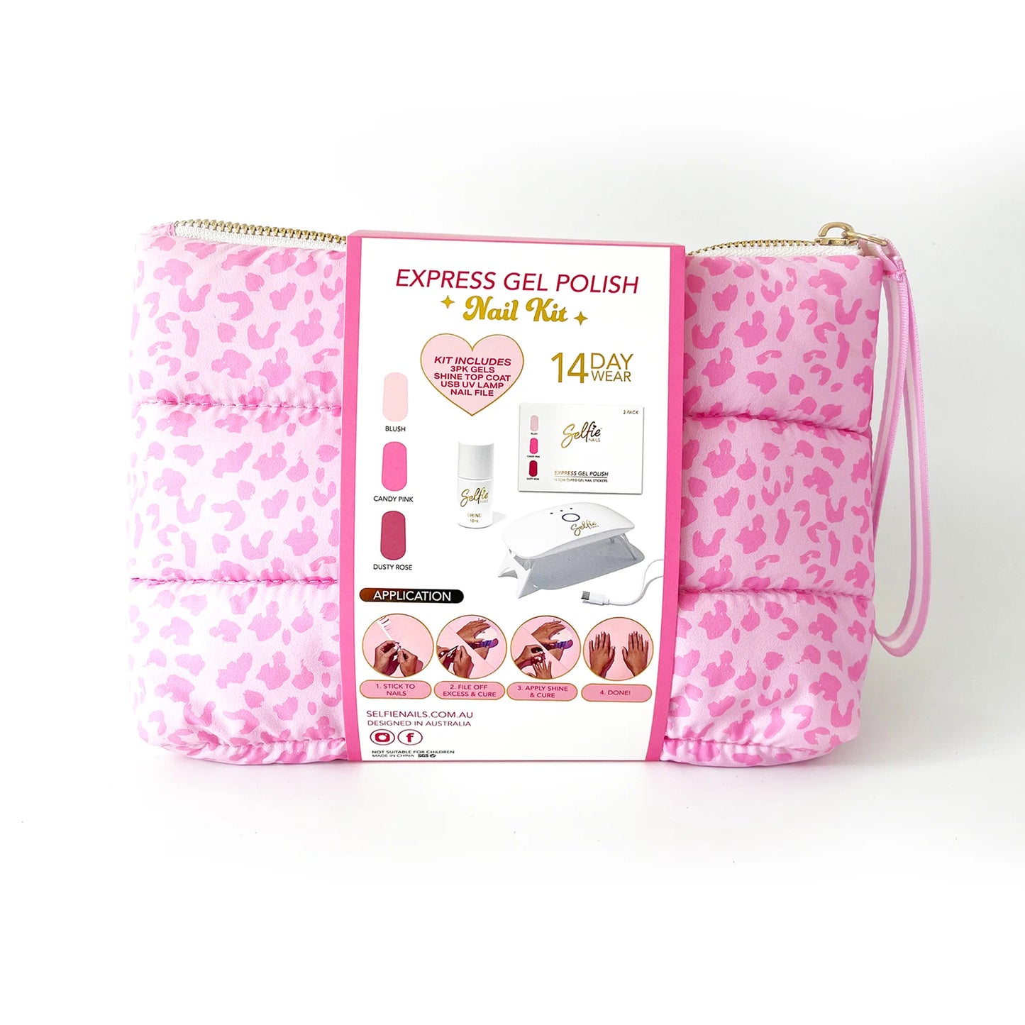 SELFIE NAIL KIT - PINK LEOPARD
