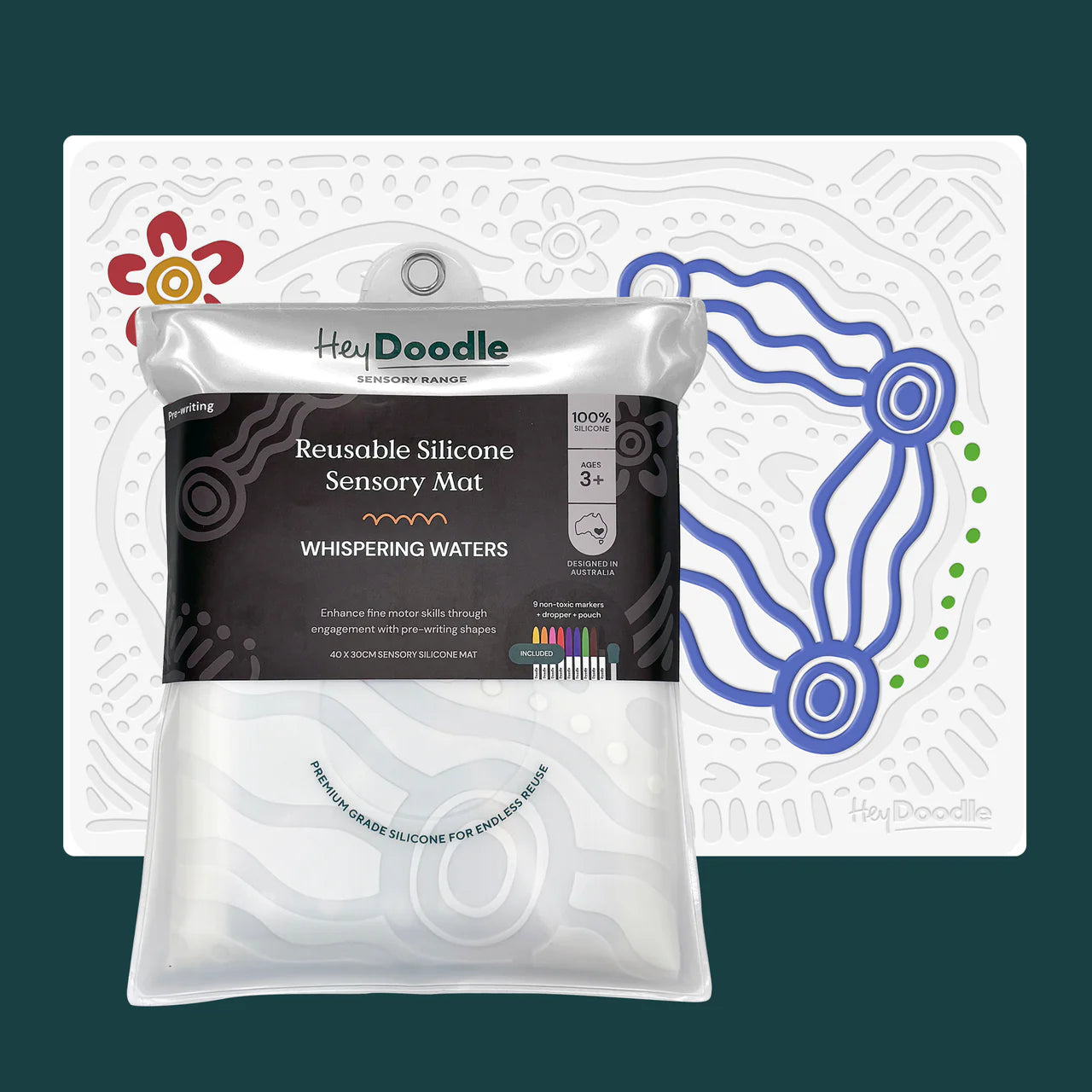 HEY DOODLE SENSORY COLOURING & DOODLE MAT - WHISPERING WATERS