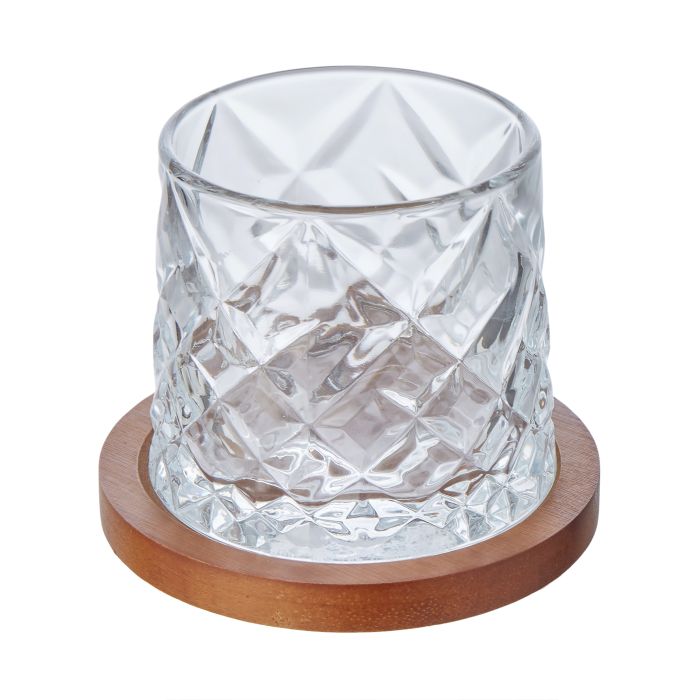 FINE FOODS - ETCHED WHISKY GLASSES SET OF 2