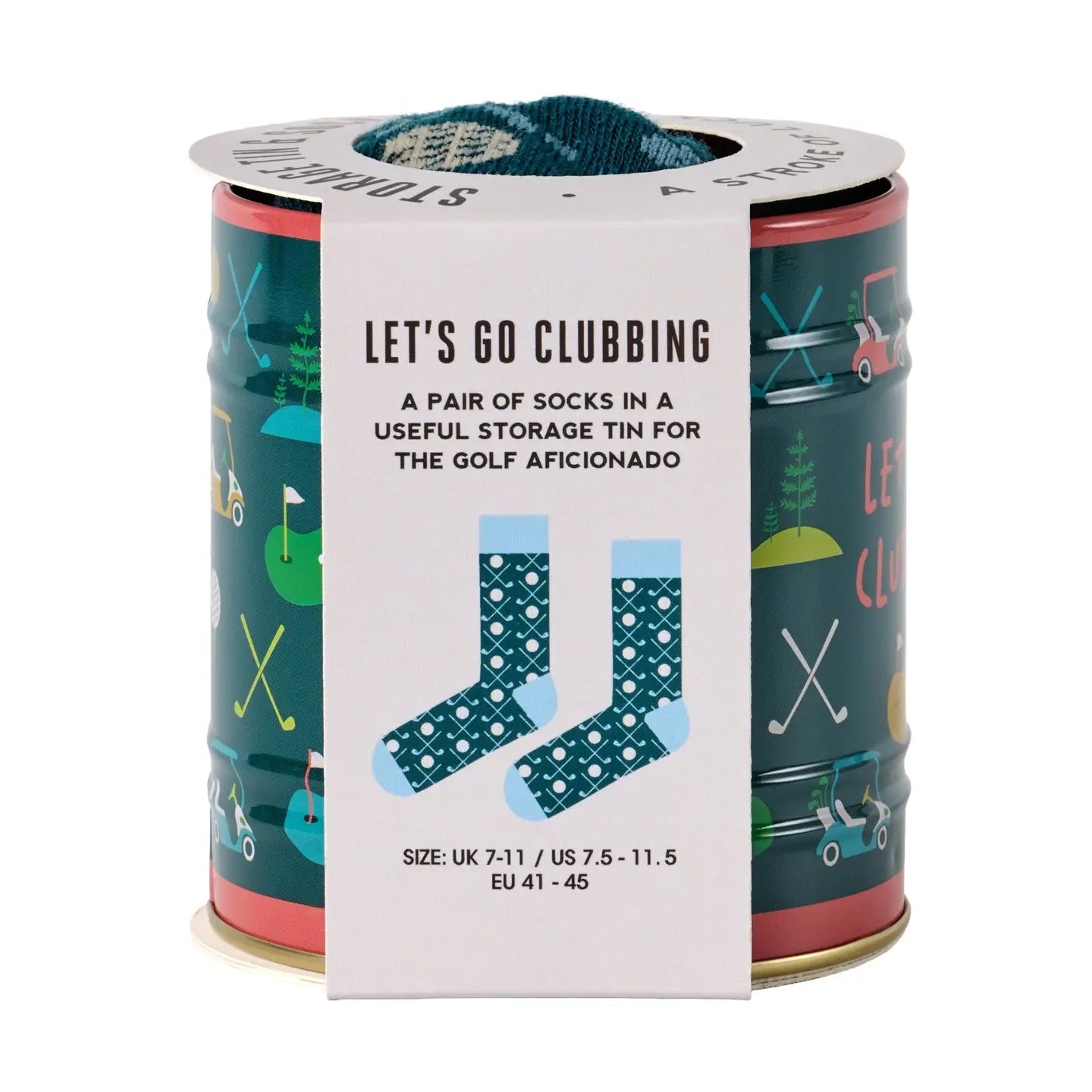GENTLEMEN'S HARDWARE STORAGE TIN & SOCK SET - LET'S GO CLUBBING