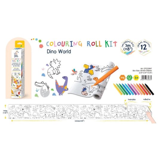 HAKU YOKA COLOURING ROLL KIIT - DINO WORLD!