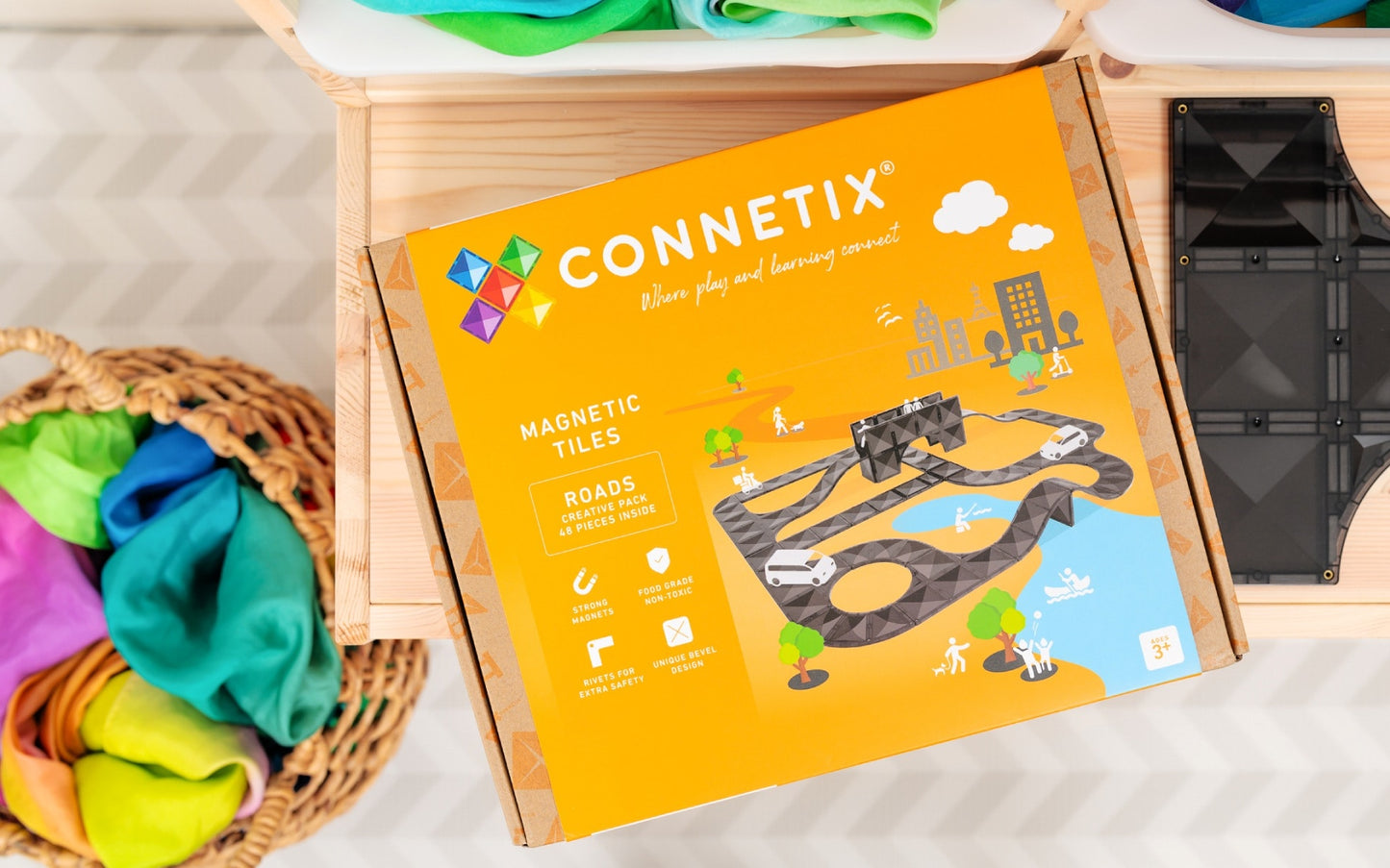CONNETIX TILES - ROADS CREATIVE PACK - 48 PIECES