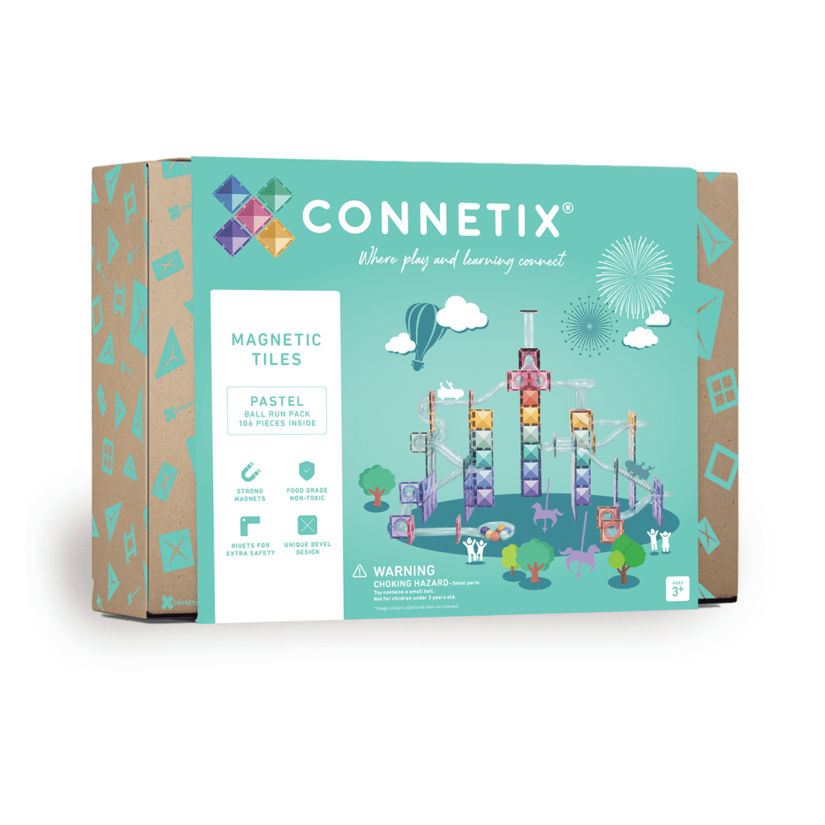 CONNETIX TILES - PASTEL BALL RUN PACK (106 pieces)