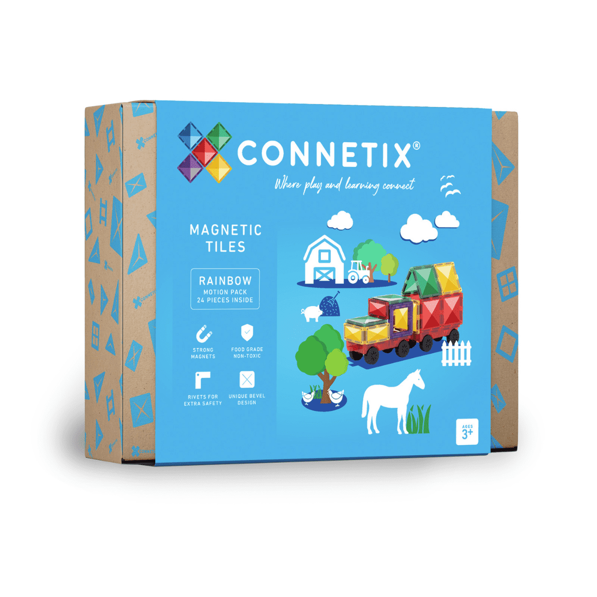 CONNETIX TILES - RAINBOW MOTION PACK - 24 PIECES