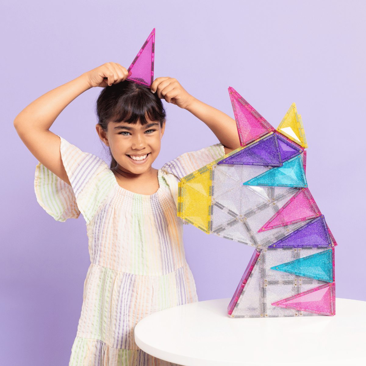 CONNETIX TILES - GLITTER UNICORN PACK 56 piece