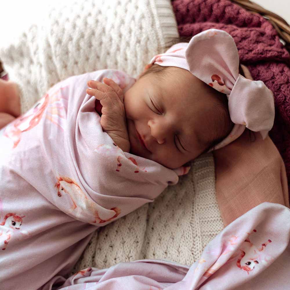 SNUGGLE HUNNY STRETCH COTTON BABY WRAP SET - UNICORN