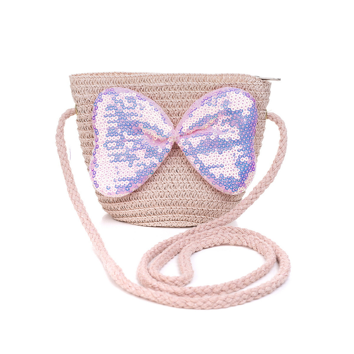 KID'S BUTTERFLY STRAW BAG - PINK
