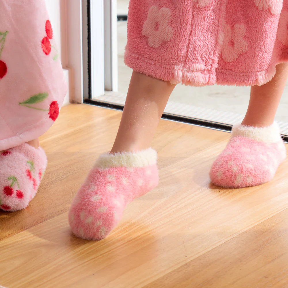 ANNABEL TRENDS - KIDS FUZZY BOOTIES - PINK SPOT
