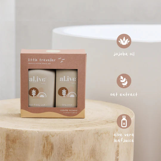 AL.IVE BABY LITTLE TRAVELLER - WASH & LOTION TRAVEL SET