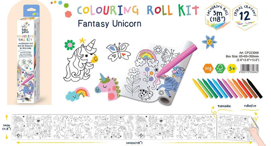 HAKU YOKA COLOURING ROLL KIIT - FANTASY UNICORN!
