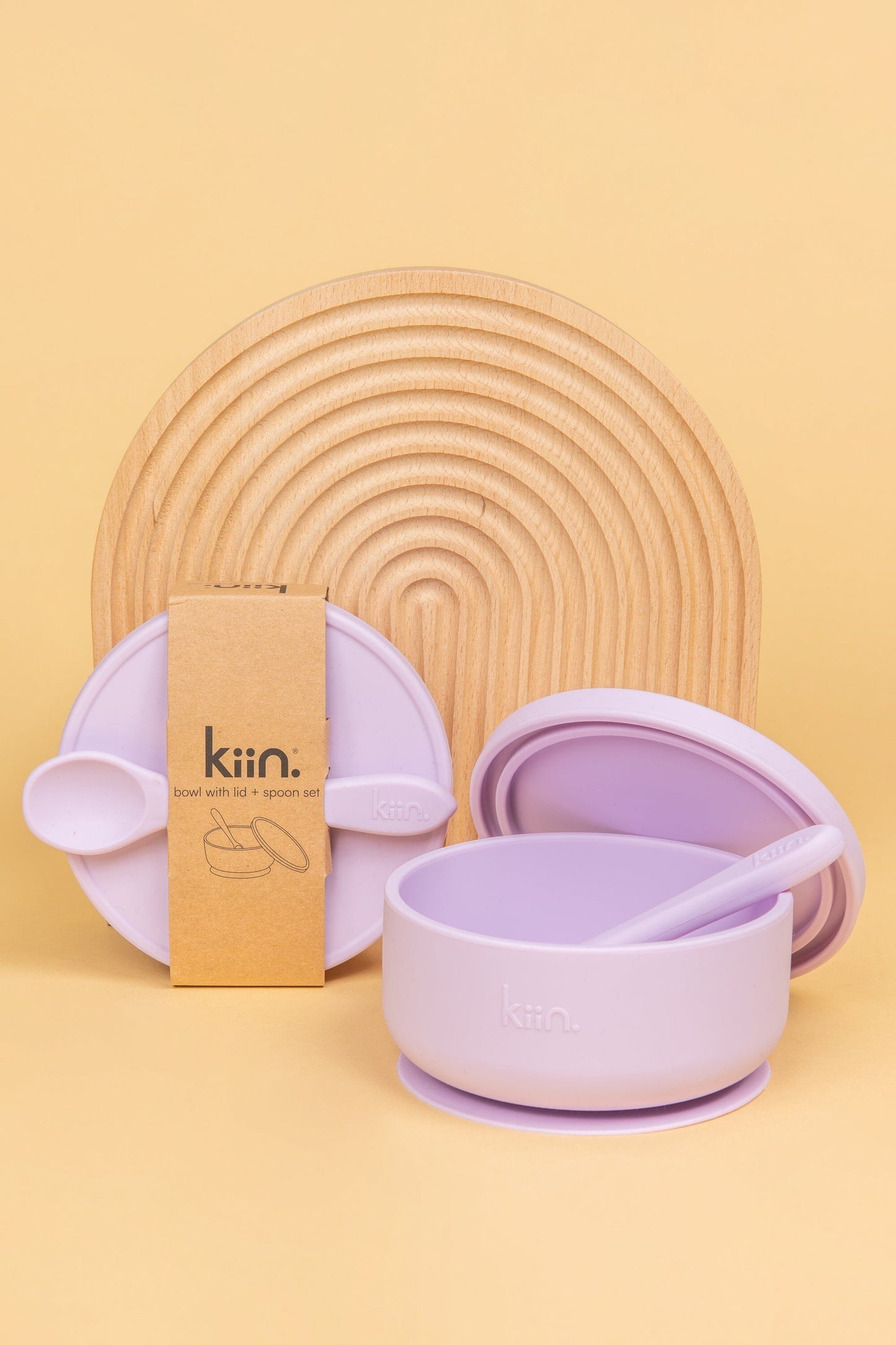 KIIN. SILICONE SUCTION BOWL WITH LID - LILAC