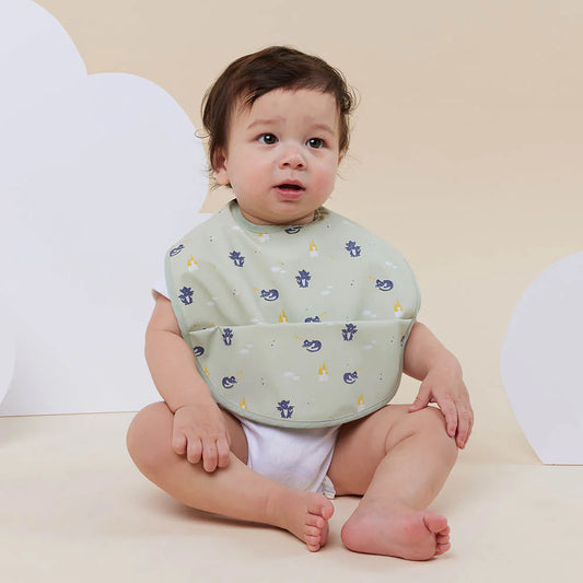 SNUGGLE HUNNY - WATERPROOF SNUGGLE BIB -DRAGON WATERPROOF FRILL