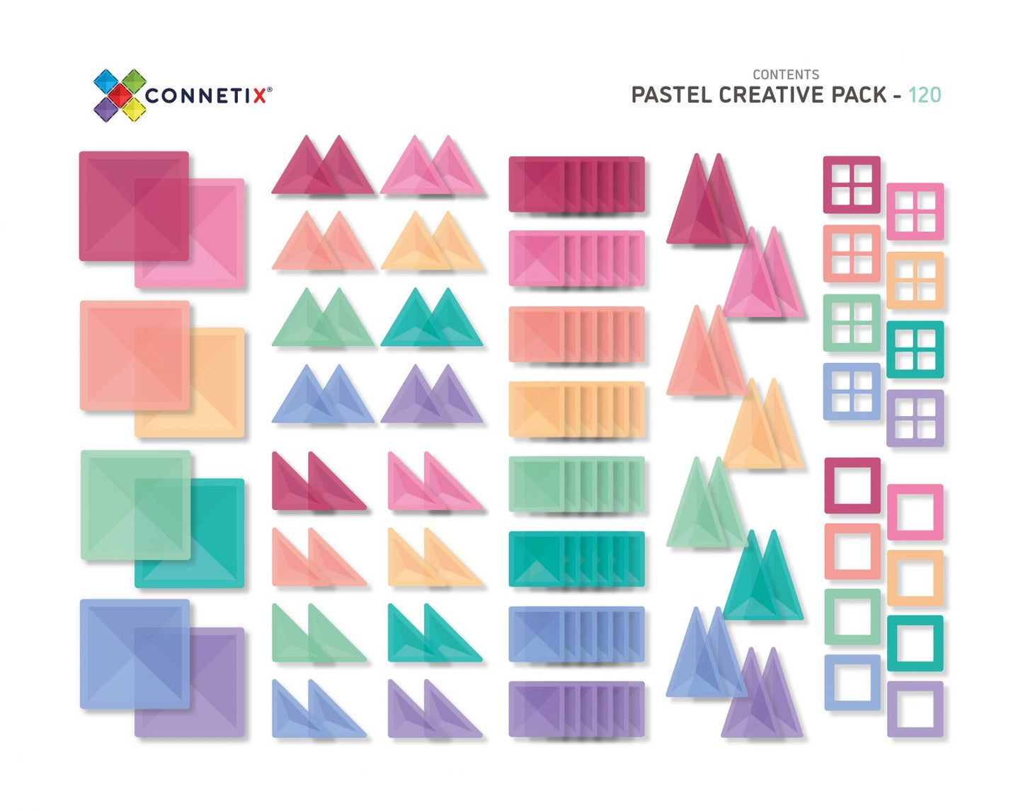 CONNETIX TILES - PASTEL CREATIVE PACK (120 pieces)