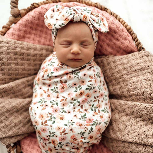 SNUGGLE HUNNY SWADDLE & HEADBAND SET - SPRING FLORAL