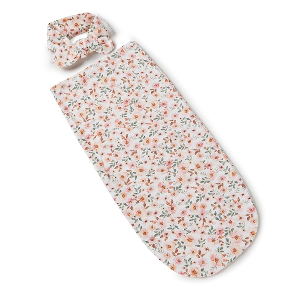 SNUGGLE HUNNY SWADDLE & HEADBAND SET - SPRING FLORAL