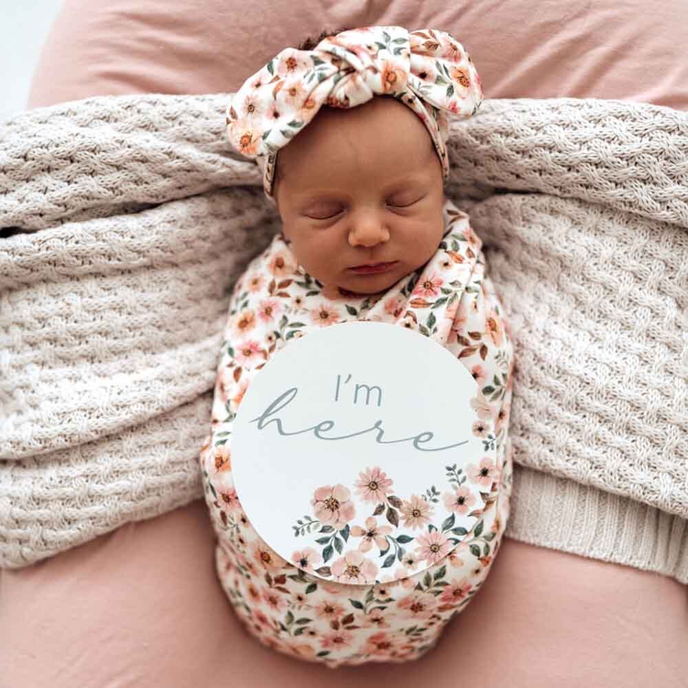 SNUGGLE HUNNY SWADDLE & HEADBAND SET - SPRING FLORAL