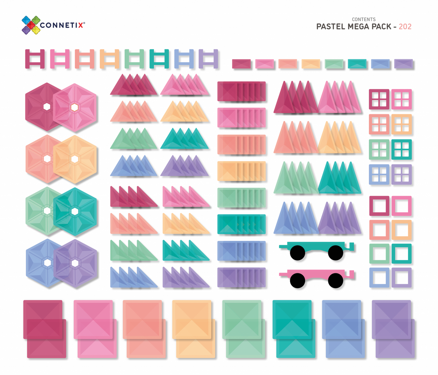 CONNETIX TILES - PASTEL MEGA PACK (202 pieces)