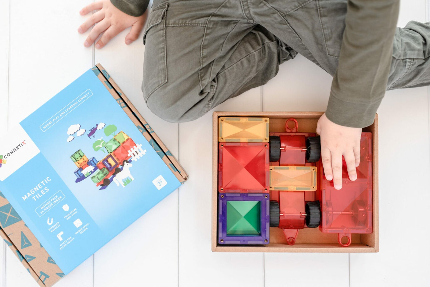 CONNETIX TILES - RAINBOW MOTION PACK - 24 PIECES