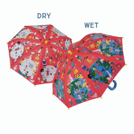 FLOSS & ROCK - COLOUR CHANGING UMBRELLA - CHILDREN OF THE WORLD