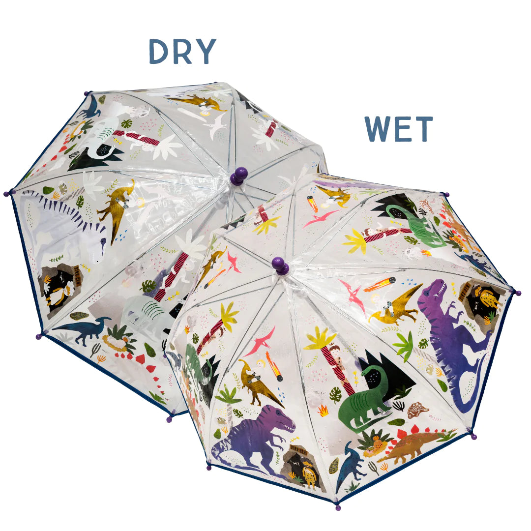 FLOSS & ROCK - COLOUR CHANGING UMBRELLA - DINO