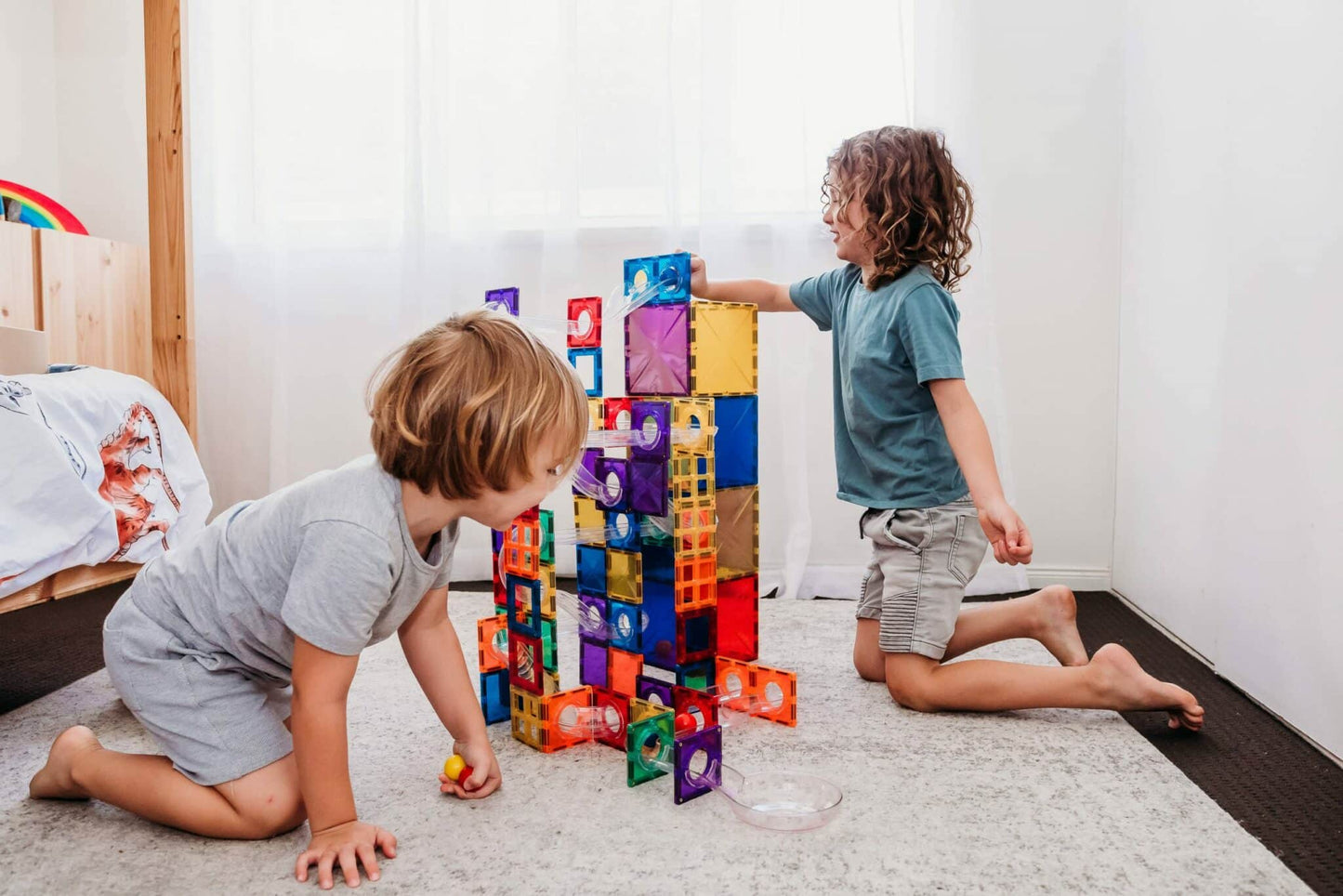 CONNETIX TILES - RAINBOW BALL RUN (92 pieces)
