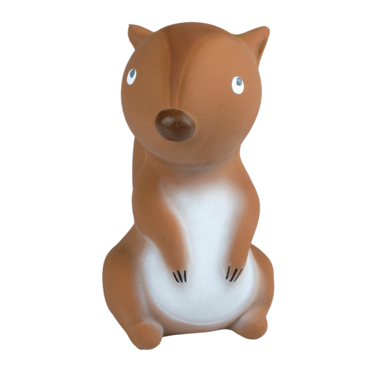 TIKIRI - NATURAL RUBBER RATTLE & BATH TOY - SQUIRREL