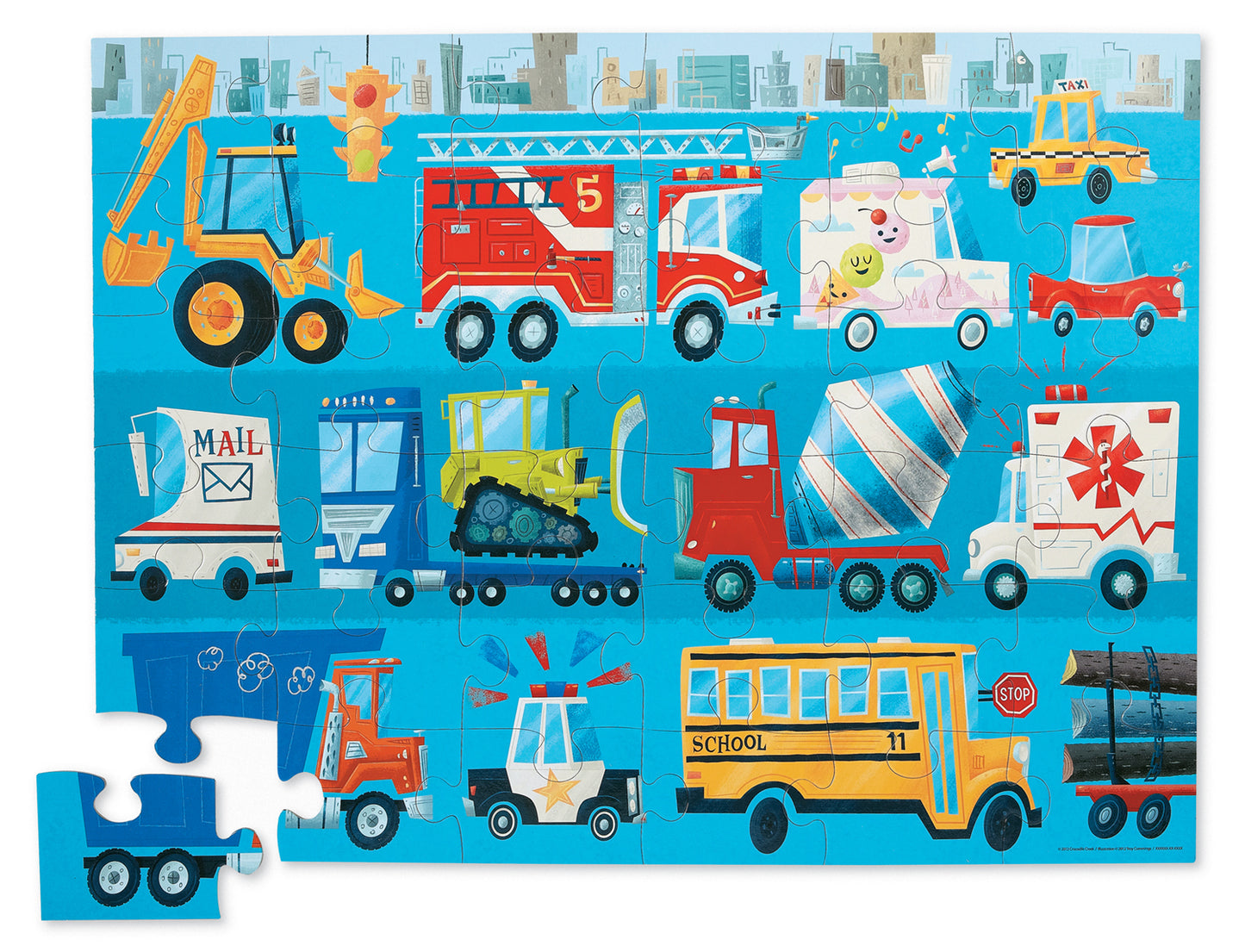 CROCODILE CREEK - CLASSIC FLOOR PUZZLE - 36 PIECE - VEHICLES