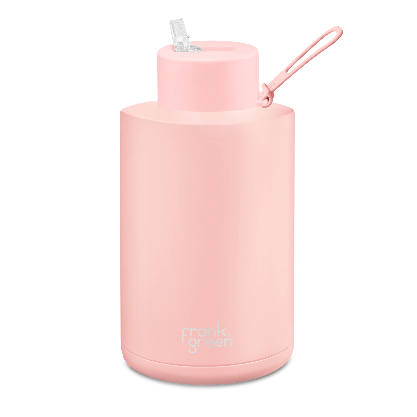 FRANK GREEN 2L CERAMIC DRINK BOTTLE WITH STRAW - BLUSHED