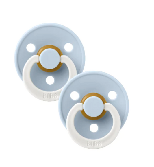 BIBS DUMMIES -SIZE 2 BABY BLUE