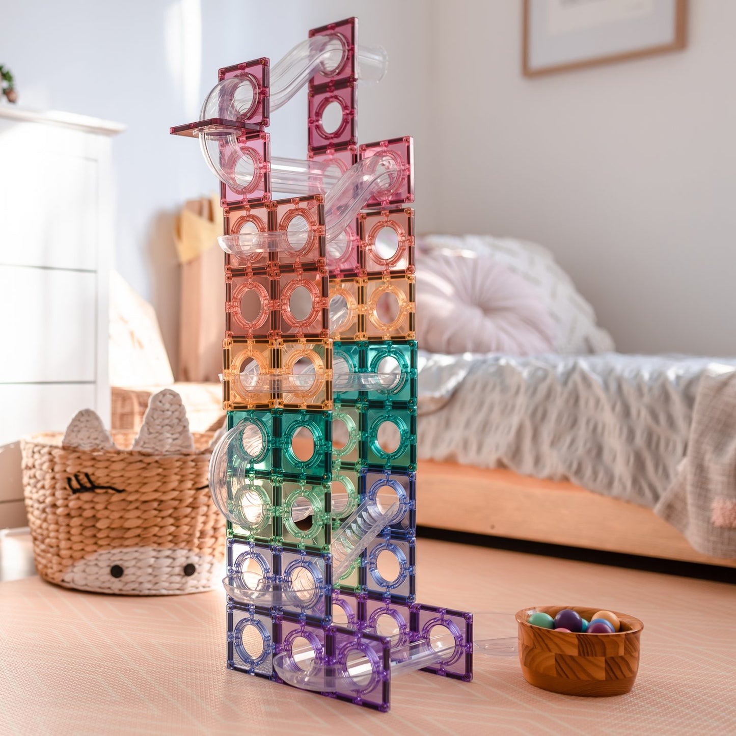 CONNETIX TILES - PASTEL BALL RUN PACK (106 pieces)