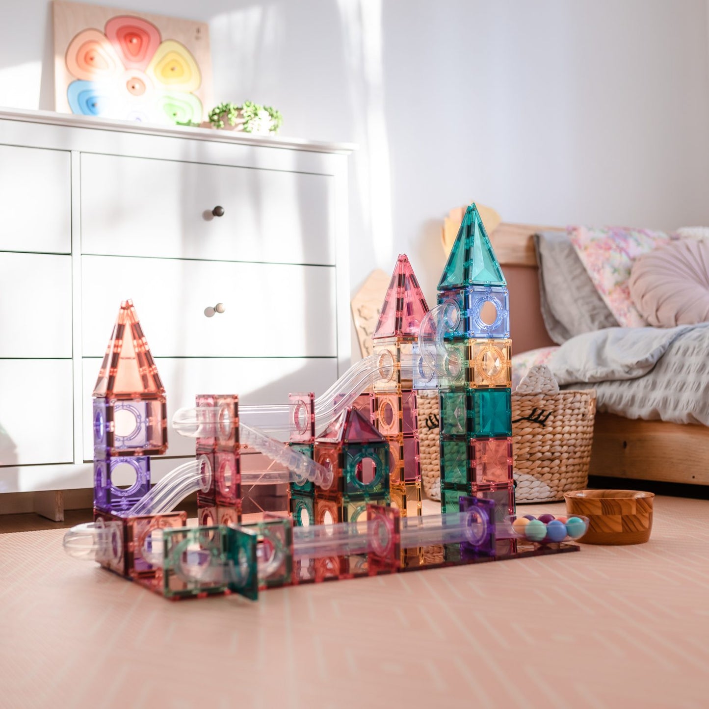 CONNETIX TILES - PASTEL BALL RUN PACK (106 pieces)